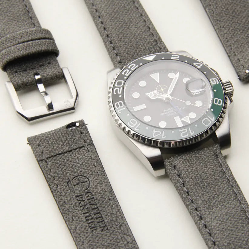 Canvas Textil Uhrenarmband Modell Ventura Blau 20 Mm - Uhrenarmband-H